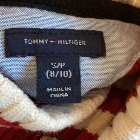 Tommy Hilfiger Red & Black Nordic Sweater with Reindeer, Size Small 8/10 - Picture 4 of 4